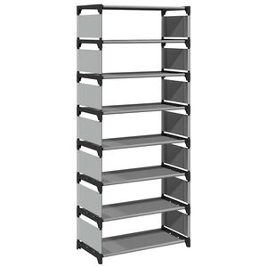 vidaXL Shoe Rack 8-Tier Grey 54x28x124 cm Non-woven Fabric