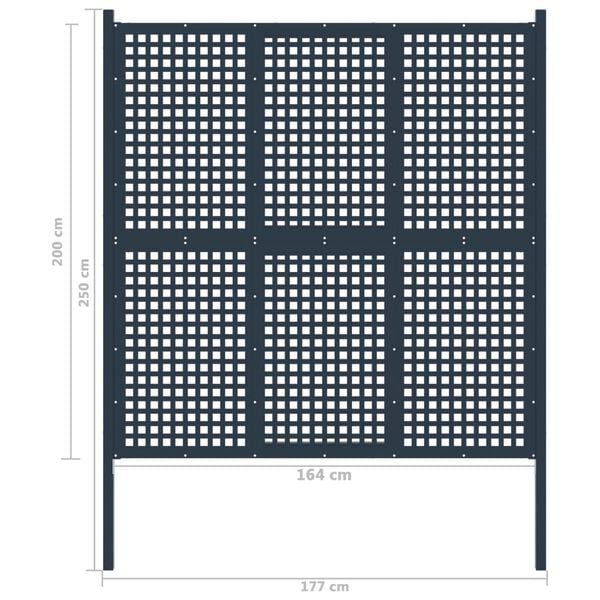 vidaXL Garden Fence Steel 178x250 cm Anthracite