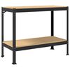 vidaXL Workbench Black 115 x 55 x 91 cm Engineered Wood and Metal