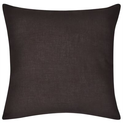 4 Brown Cushion Covers Cotton 50 x 50 cm