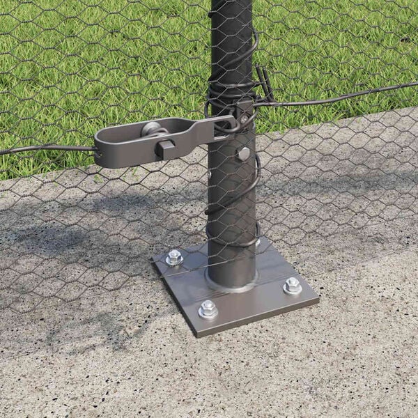 vidaXL Fence Post Grey 50 x 1 m (13 mm mesh) Steel and PVC