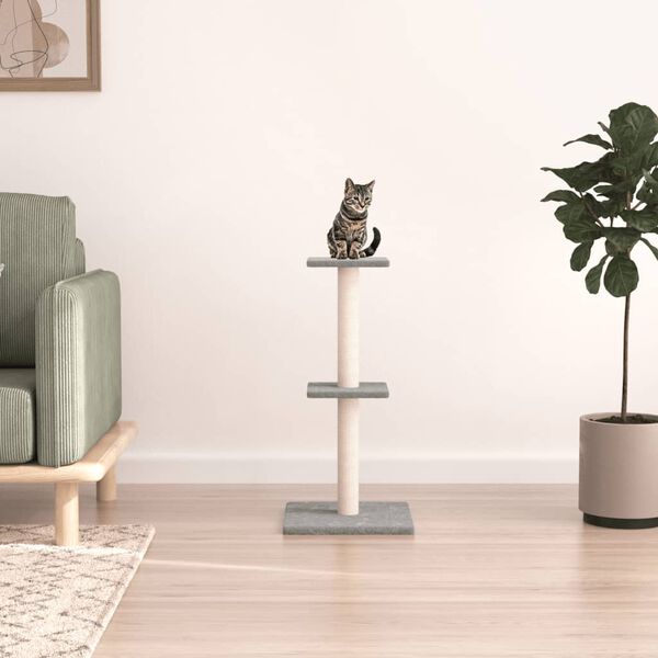 vidaXL Cat Tree with Sisal Scratching Posts Light Grey 73 cm