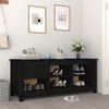 vidaXL Shoe Cabinet Black 110x38x45.5 cm Solid Wood Pine