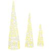 vidaXL Christmas Tree 3 pcs Warm white 20 x 20 x 80 cm Acrylic