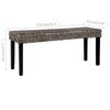 vidaXL Bench 110 cm Black Natural Kubu Rattan and Solid Mahogany Wood