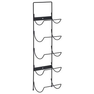 vidaXL Wall Mounted Wine Rack for 5 Bottles Black Iron