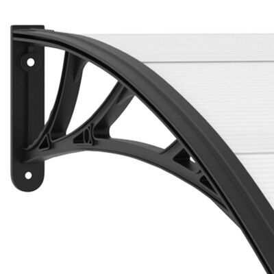 vidaXL Door Canopy Black and Transparent 120x80 cm PC