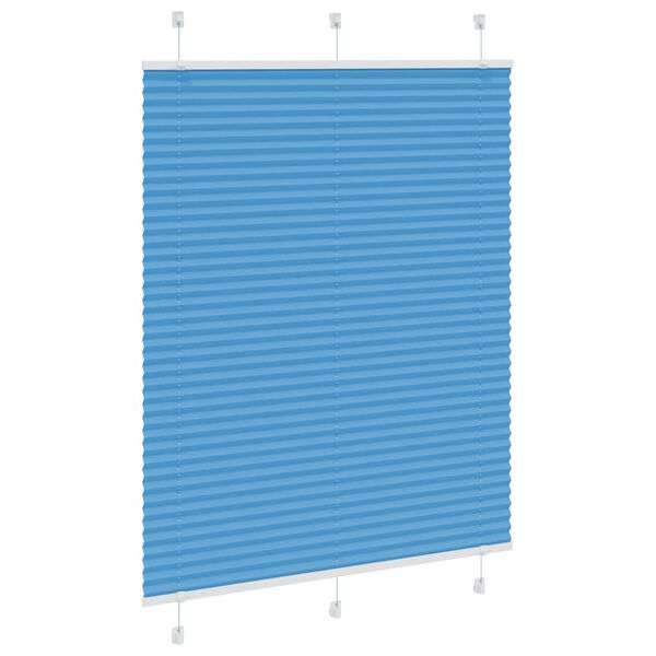 vidaXL Pleated Blind Blue 105x100 cm Fabric Width 104.4 cm Polyester