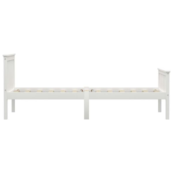 vidaXL Bed Frame without Mattress White Solid Pinewood 100x200 cm