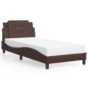 vidaXL Bed Frame without Mattress "Zadar" Brown 90x200 cm Faux Leather