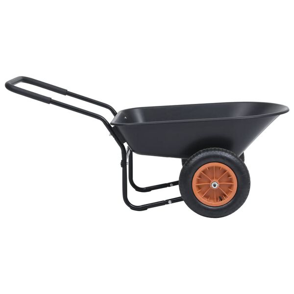 vidaXL Wheelbarrow Black and Orange 78 L 100 kg