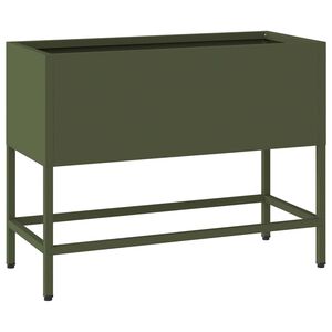 vidaXL Raised Garden Planter Olive green 60 x 26 x 45 cm Steel