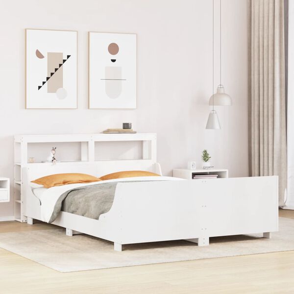 vidaXL Bed Frame without Mattress White 140x190 cm Solid Wood Pine
