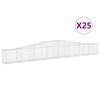 vidaXL Arched Gabion Baskets 25 pcs 400x30x40/60 cm Galvanised Iron