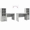 vidaXL Desk with Drawer 2 pcs Concrete Grey
