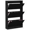 vidaXL Shoe Cabinet Black Oak 80 x 21 x 125.5 cm Engineered Wood