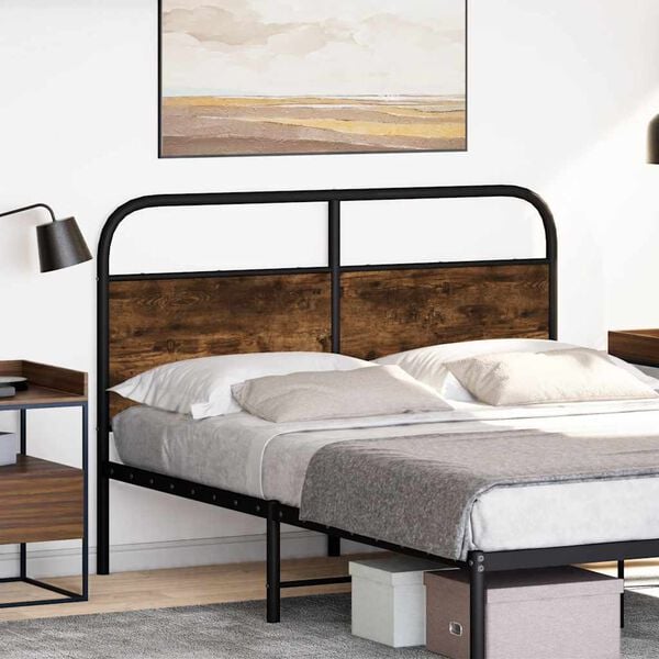 vidaXL Replace Headboard Smoked Oak 135 cm Steel and Engineered Wood