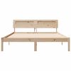 vidaXL Bed Frame with Headboard Brown 160 x 200 cm Solid Pine Wood