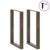 vidaXL Bar Table Legs U-Shaped 2 pcs Natural Steel 60x(90-91) cm Steel