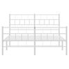 vidaXL Metal Bed Frame without Mattress with Footboard White 140x200cm