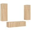 vidaXL 6 Piece TV Wall Units with LED Sonoma Oak Engineered Wood