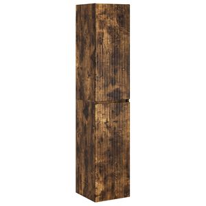 vidaXL Wall-mounted Bathroom Cabinet Smoked Oak 33 x 34.5 x 160 cm
