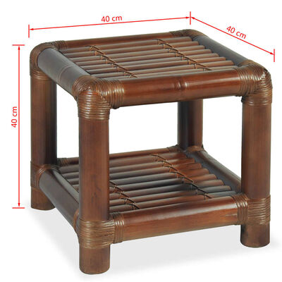 vidaXL Bedside Table 40x40x40 cm Bamboo Dark Brown
