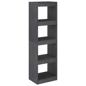 vidaXL Book Cabinet Room Divider | Grey | Solid pinewood | Medium | Book Cabinet