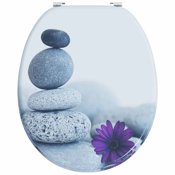 vidaXL Toilet Seat Grey 44 x 38 cm MDF board