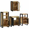 vidaXL Bathroom Furniture Set with Shelf 4 pcs Brown Solid Mango Wood