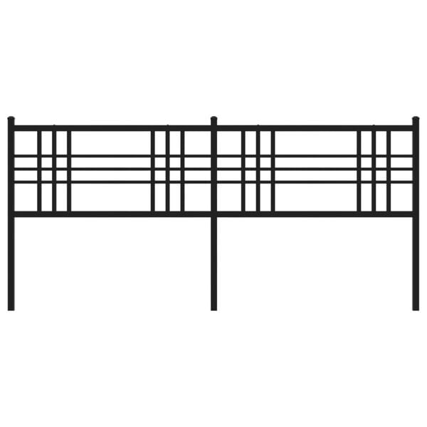 vidaXL Metal Headboard Black 193cm