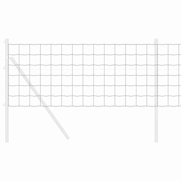 vidaXL Euro Fence Grey 0.6 x 25 m PVC-coated iron