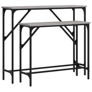 vidaXL Console Tables 2 pcs Grey Sonoma Engineered Wood