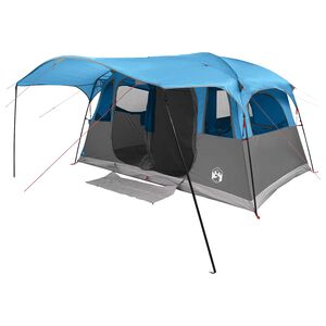 vidaXL Tunnel Tent 10-Person Blue Polyester and Steel