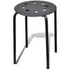 vidaXL Stacking Stools 4 pcs Black Plastic