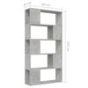 vidaXL Book Cabinet Room Divider Concrete Grey 80x24x155 cm Engineered Wood