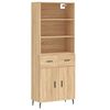 vidaXL Highboard Sonoma Oak 69.5x34x180 cm Engineered Wood