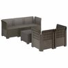 vidaXL 5-Seater Garden Sofa Rattan Look PP Light Grey