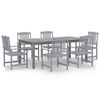 vidaXL 7 Piece Garden Dining Set Solid Wood Acacia Grey