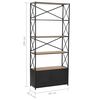 vidaXL Bookcase Solid Firwood and Steel 80x32.5x180 cm