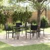 vidaXL Garden Dining Set with Cushion 5 pcs Black Poly Rattan