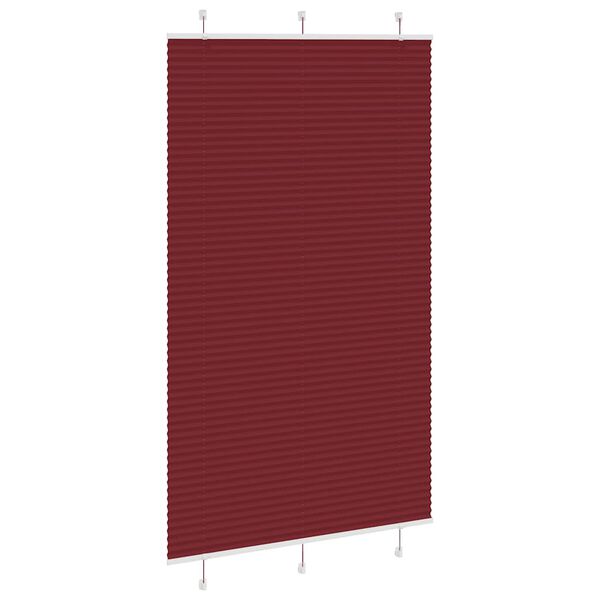 vidaXL Pleated Blind Bordeaux Red 120x200 cm Fabric Width 119.4 cm Polyester
