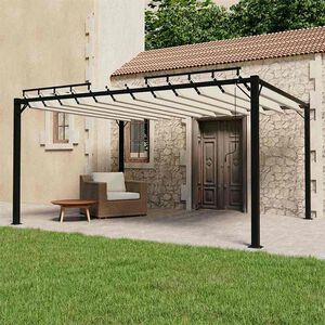 vidaXL Gazebo with Louvered Roof 3x4 m Cream Fabric and Aluminium