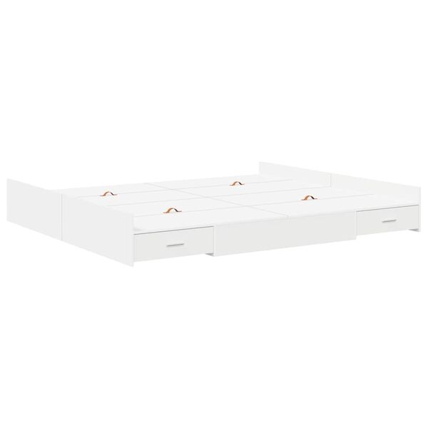 vidaXL Storage Bed Frame White 200 x 200 cm Engineered Wood
