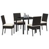 vidaXL Garden Dining Set 5 pcs Cream Powder-Coated Steel