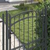 vidaXL Fence Gate with Lock Grey 200 x 100 cm Powder-coated steel