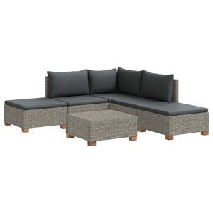 vidaXL 6 pcs Rattan Lounge Set with Cushions GENDT Natural Rattan