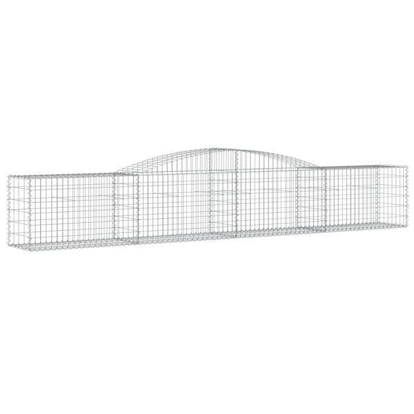 vidaXL Arched Gabion Basket 400x50x60/80 cm Galvanised Iron