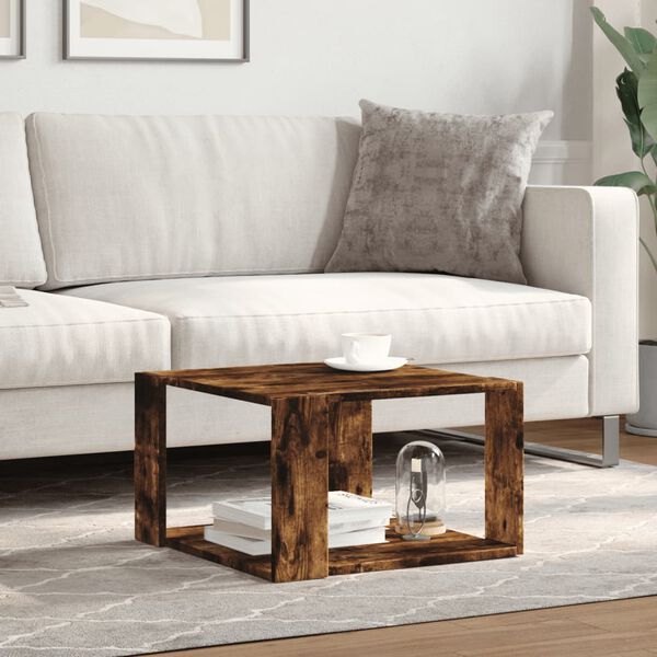 vidaXL Coffee Table Smoked Oak 51.5x51.5x30 cm Engineered Wood
