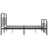 vidaXL Metal Bed Frame without Mattress with Footboard Black 150x200cm